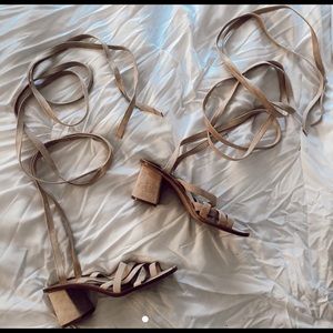 Chanel lace up sandals